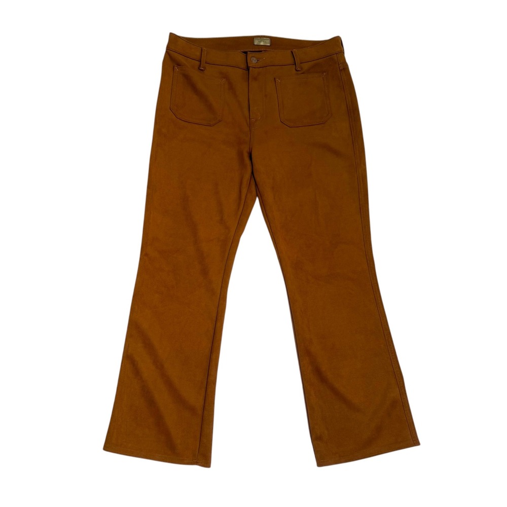 Mother Pants Womens Size 33 Faux Suede Flare Ginger Brown Soft Stretchy